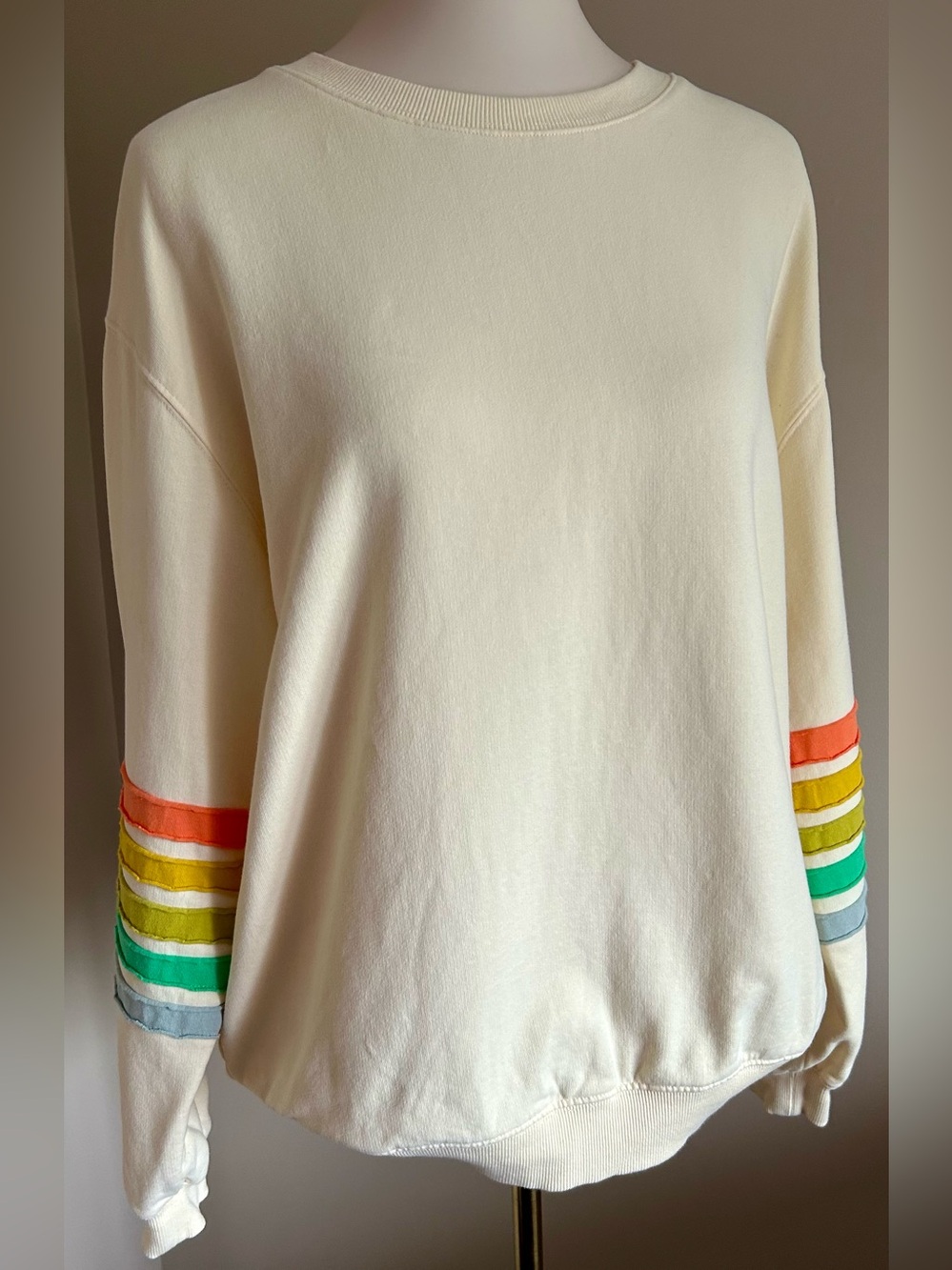 By Together Stripe Sleeve Sweatshirt in 100% Cotton - Oversized - Picture 5 of 11